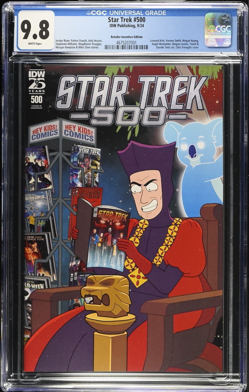 Star Trek #500 CGC 9.8 * 2025 IDW * Chris Fenoglio 1: 10 Variant