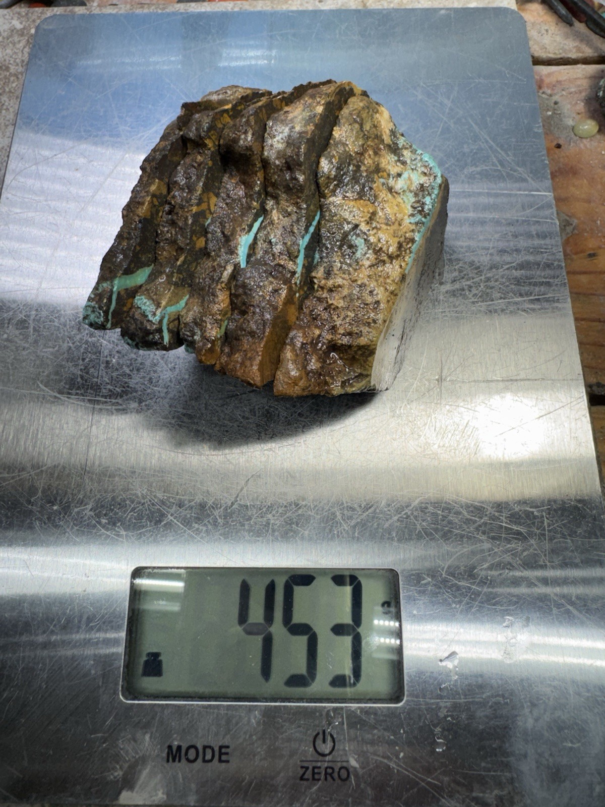 Stabilized Hubei Ribbon Rough , Super Unique , Blue , Yellow And Brown