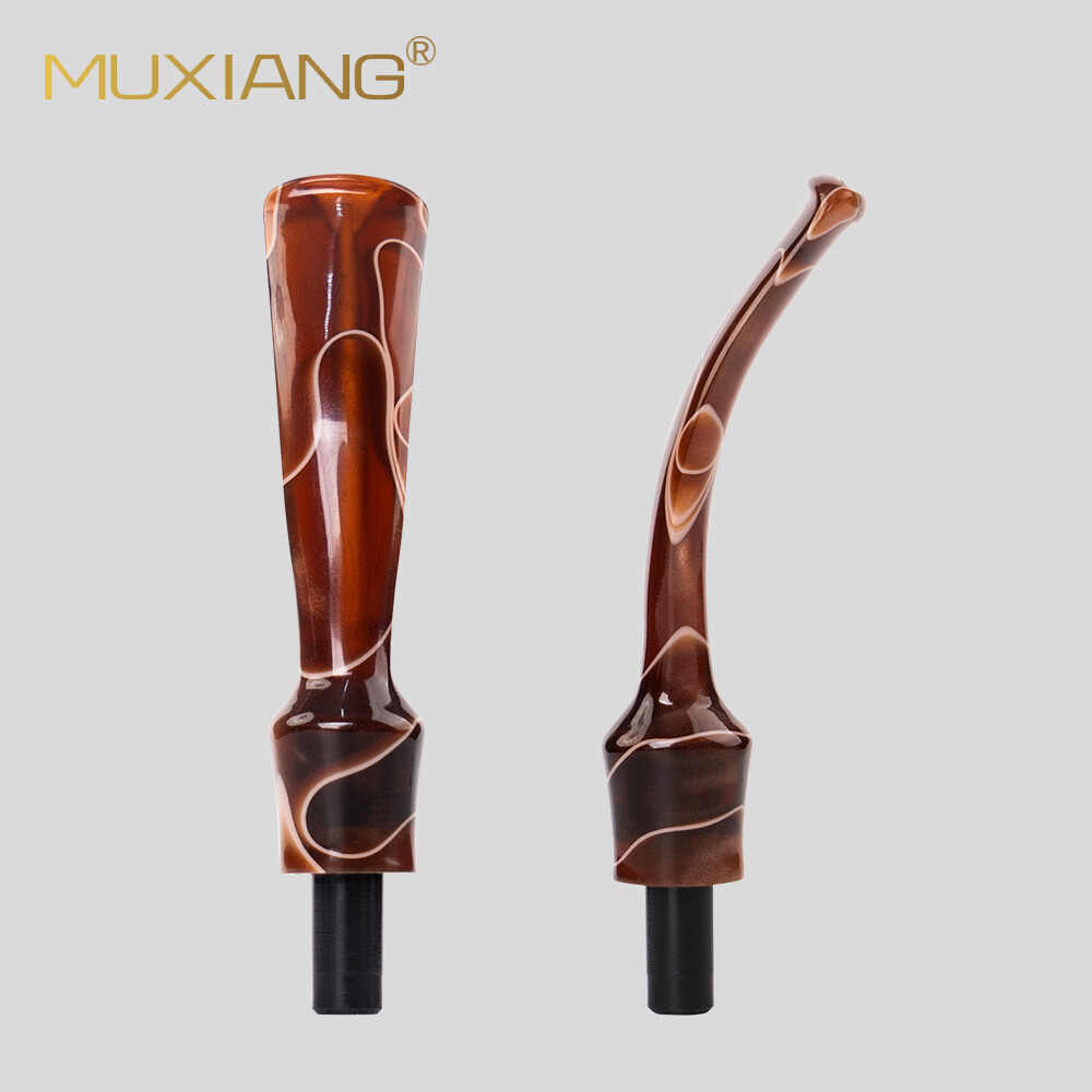 2pcs Acrylic Bent Saddle Stem Mouthpiece For 3mm Briar Wooden Tobacco Pipe DIY