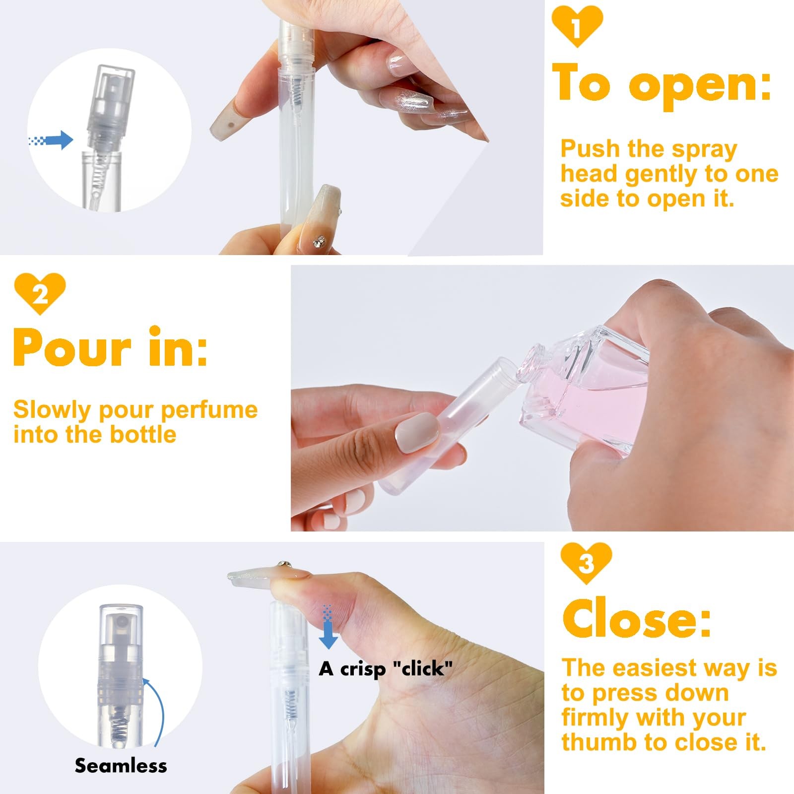 Chiallco Mini Perfume Sample Bottles, 10 Pack 5 ml 5 milliliters, clear