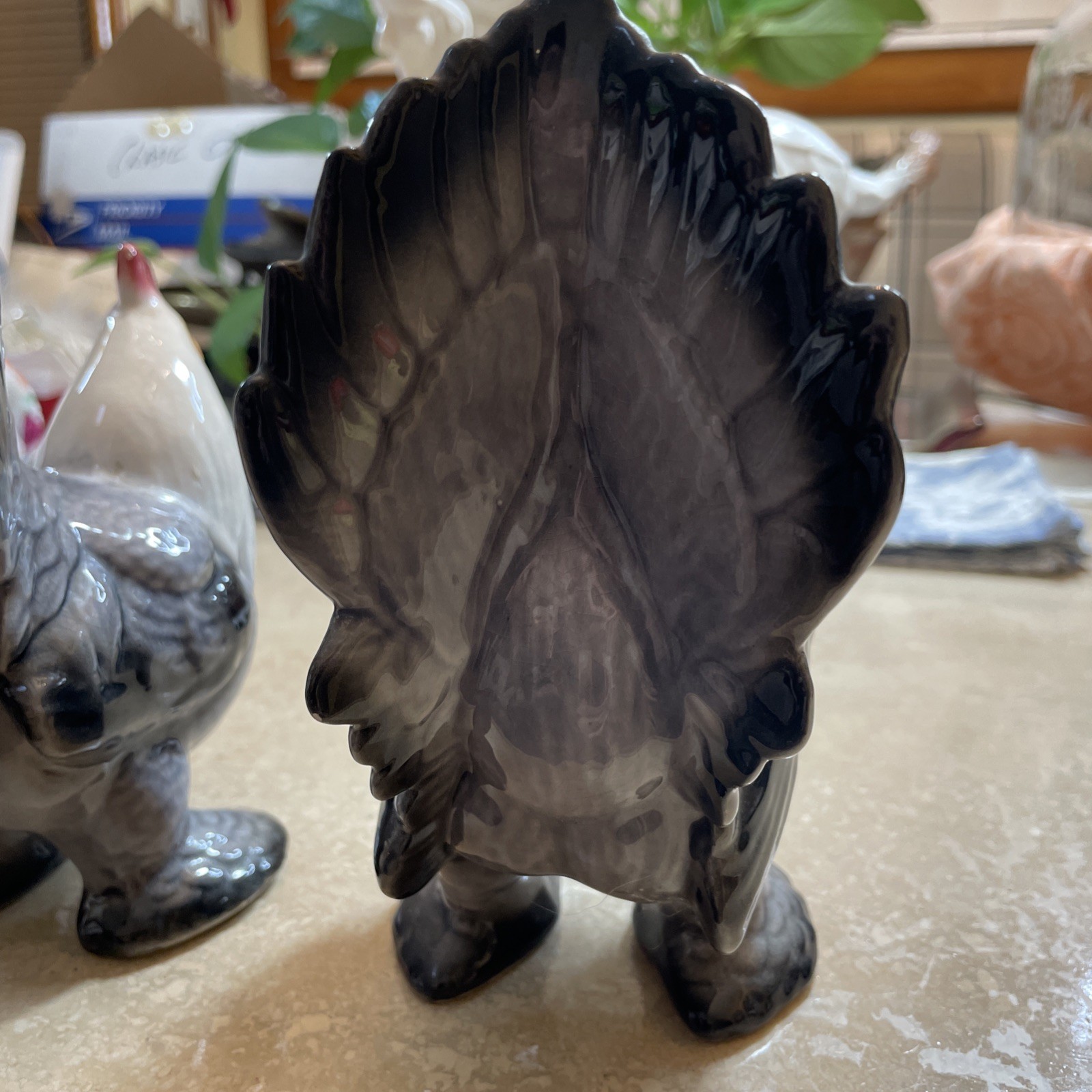 Vintage Royal Copley Rooster And Hen Figurine’s. Porcelain. Bell Bottoms. Nice.