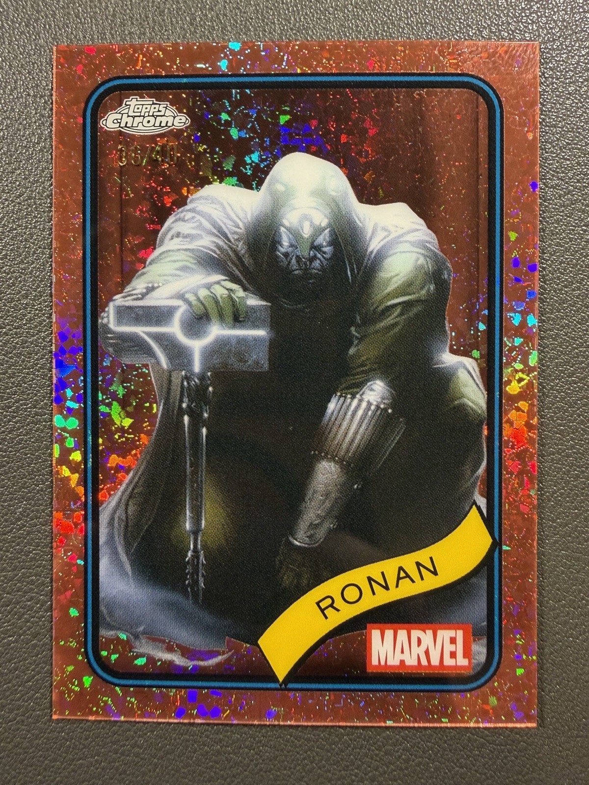 2025 Topps Chrome Marvel Ronan Rose Gold Mini Diamond 36/40 #157