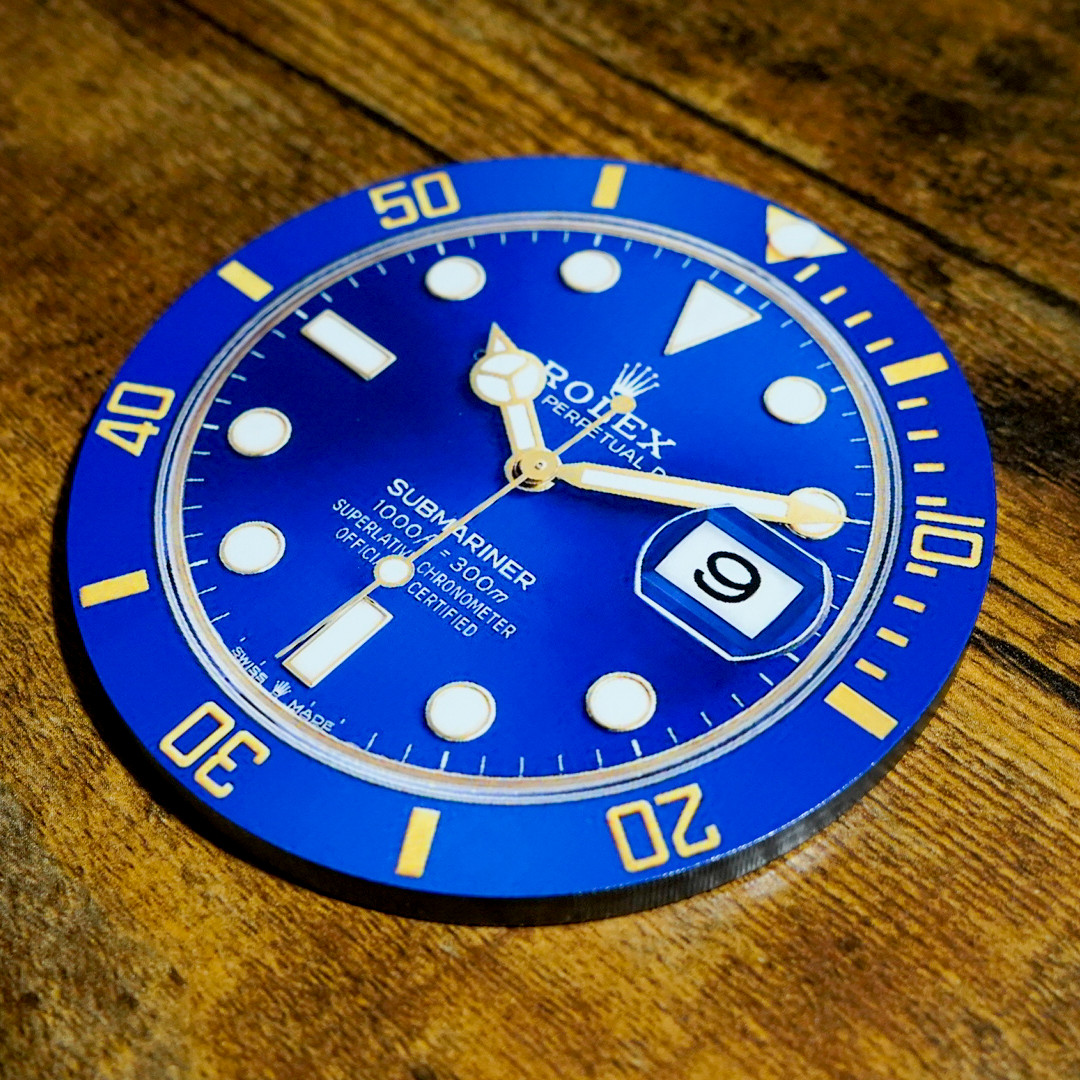 Rolex Submariner Bluesy Watch Dial Coaster Drink Holder Man Cave Bar Desk Gift