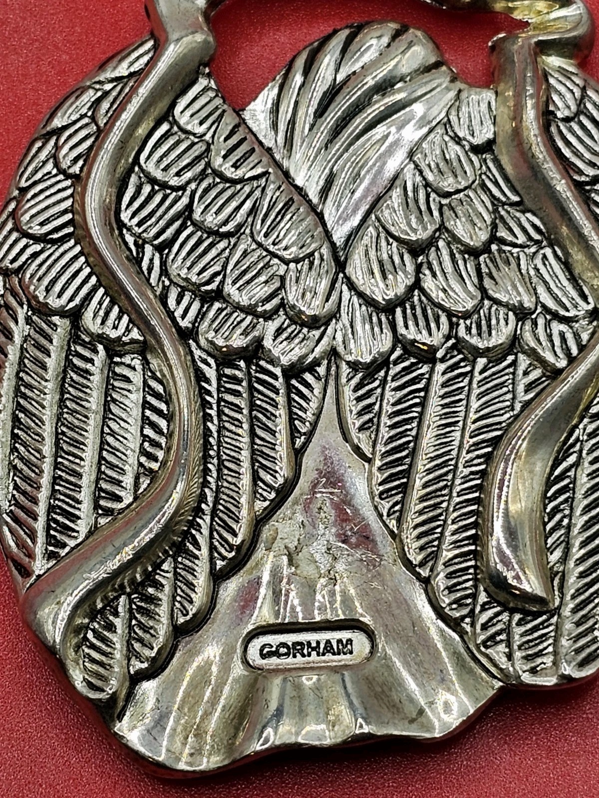 GORHAM SILVER PLATE ANGEL PLAYING the VIOLIN CHRISTMAS ORNAMENT 2.5″ PRE-OWNED