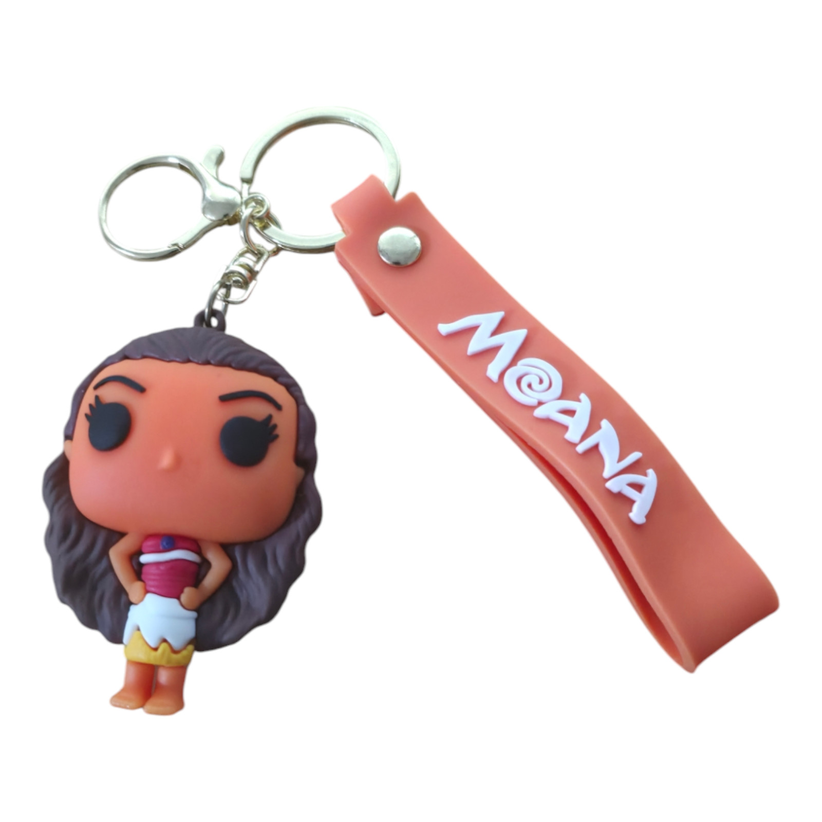 Moana Rubber & Metal Keychain Bag Purse Zipper Charm Moana 2 New Free Ship
