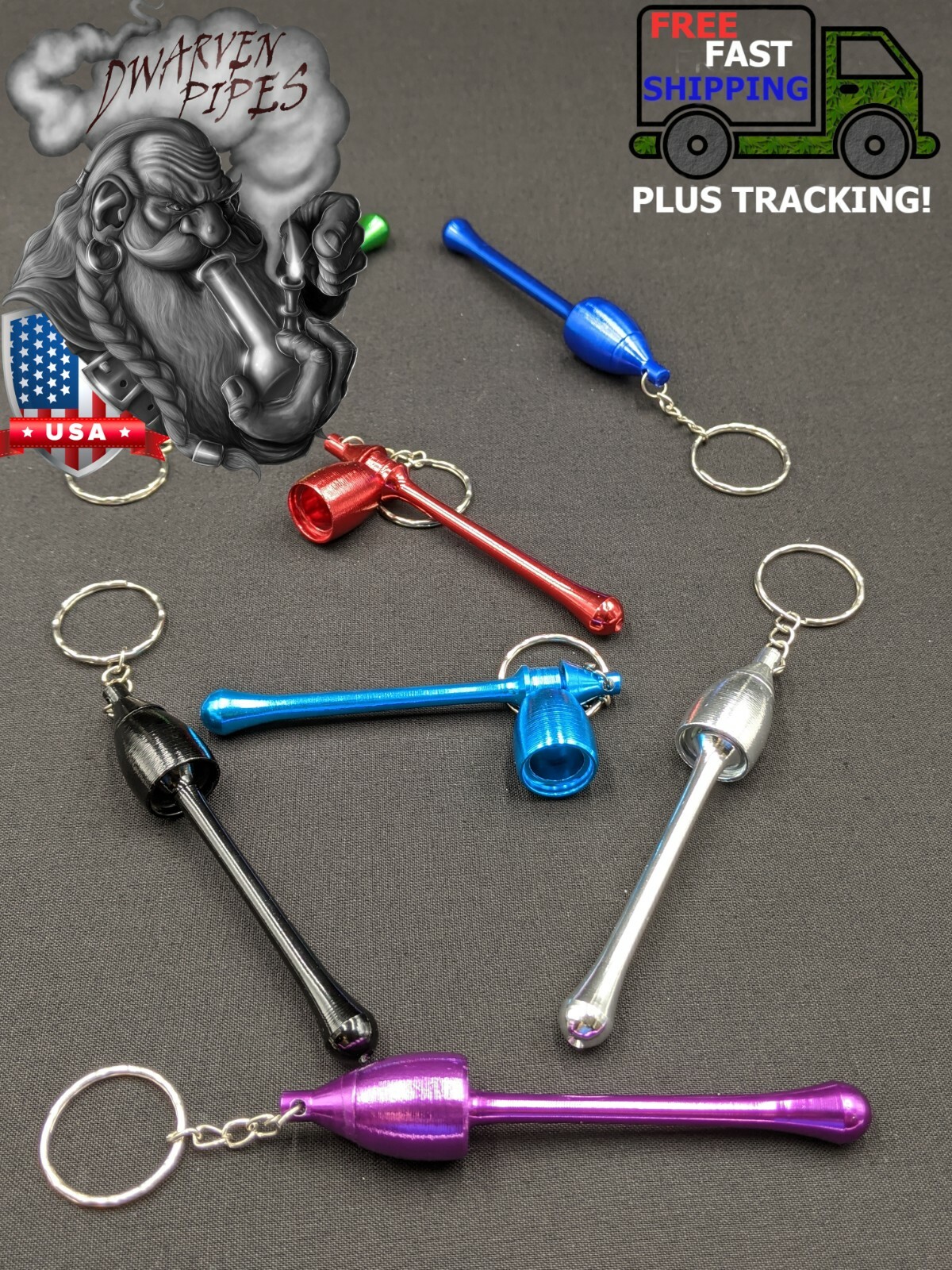 3.5″ Metal Tobacco Smoking Pipe Portable Keychain Mushroom Style