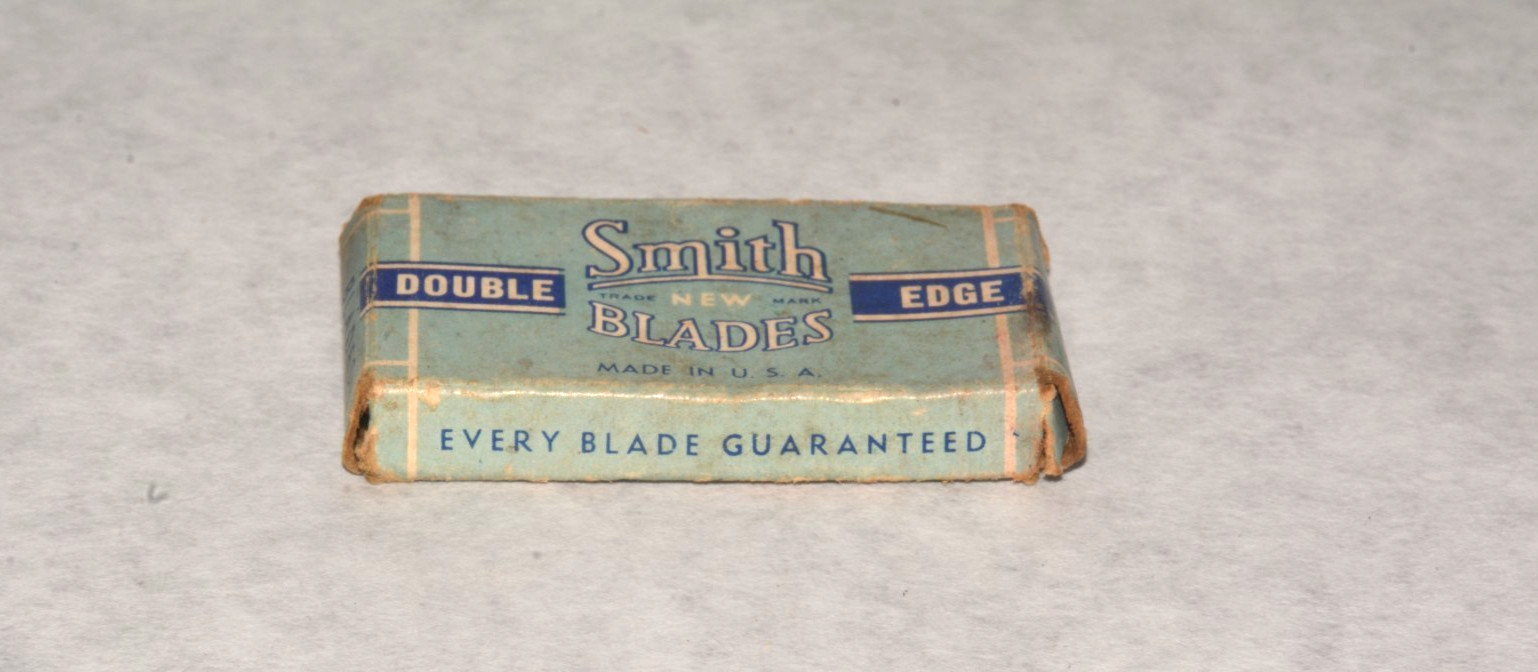 Vintage Smith Double Edge Razor Blades Box w/ Wrapped Blades Made USA Ardell RB