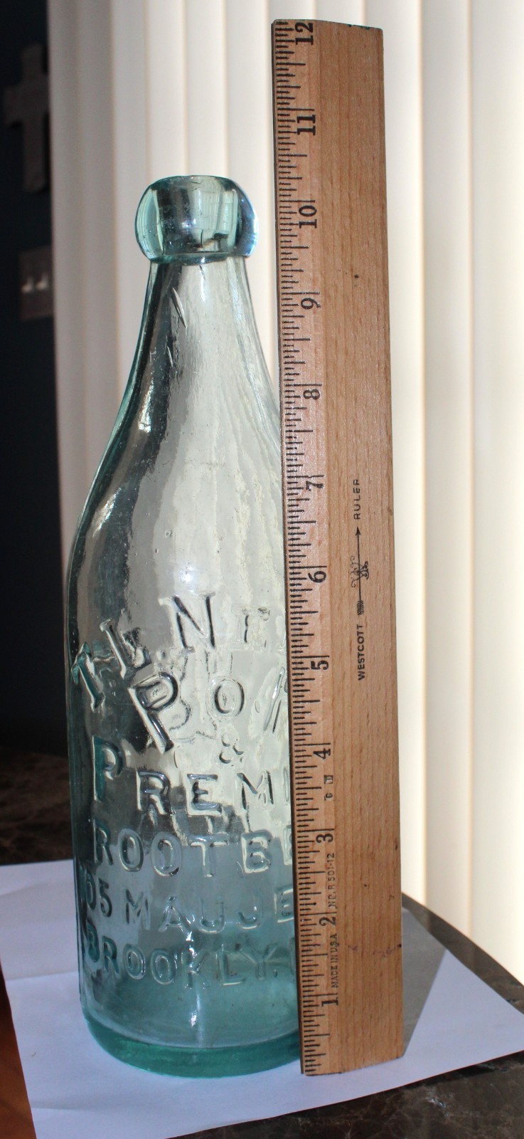 T. L. Neff’s 105 Maujer St Brooklyn E.D. Quart Blob Top Soda Bottle – T‑L‑N Mono