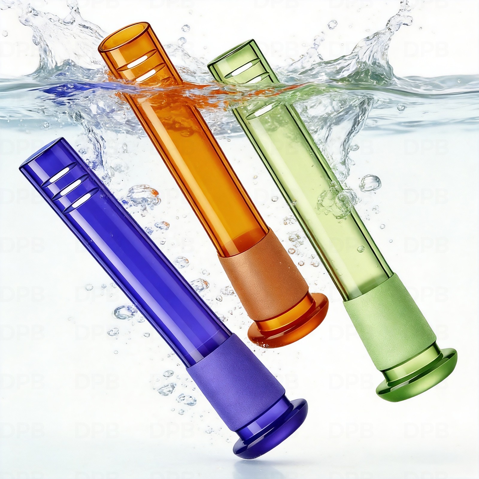 3-Pack 4.3” 14mm Glass Downstem and 14mm Male Bowl Piece for Glass Bong-US SHIP