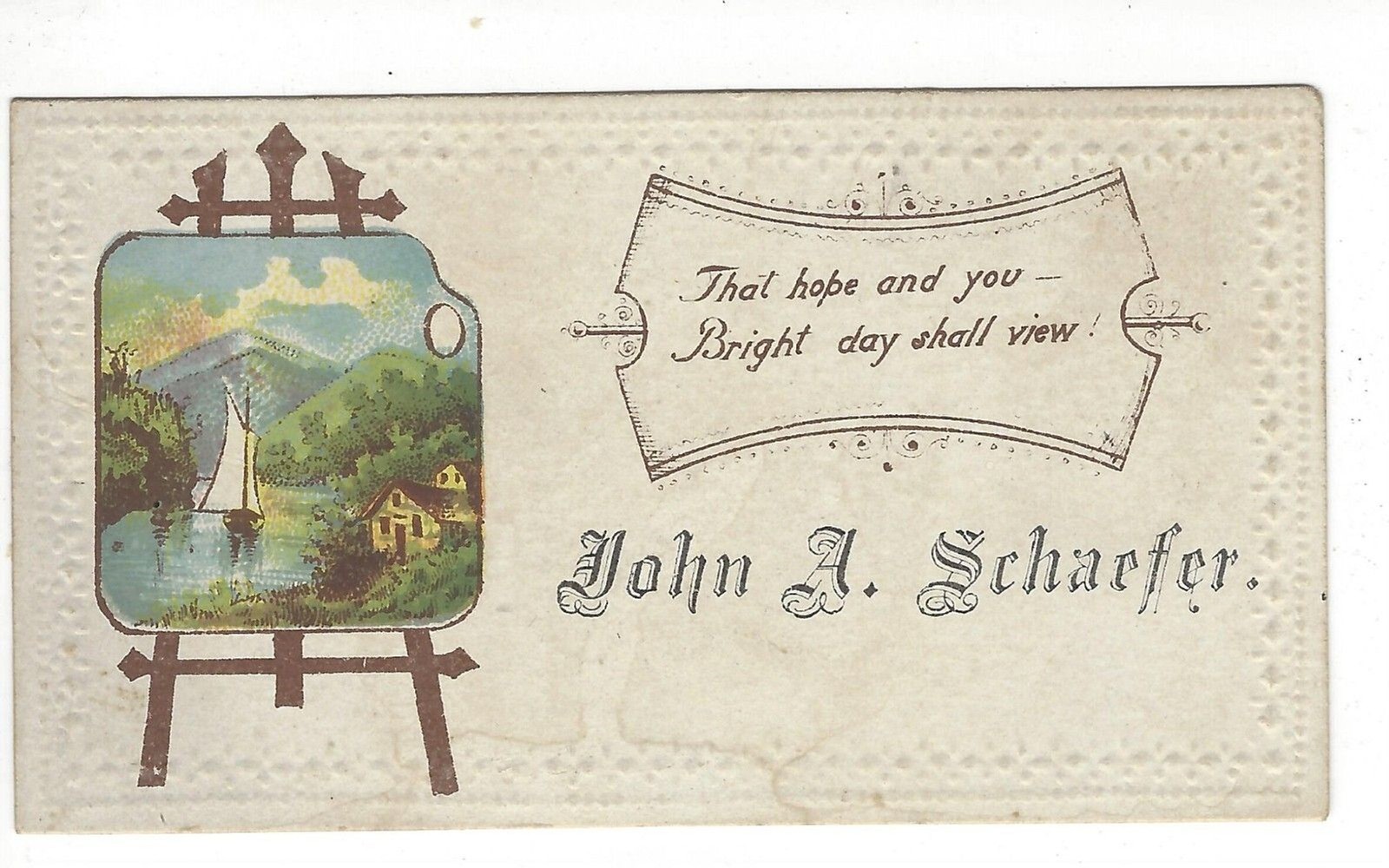 19th century Victorian Calling Card John A. Schaefer
