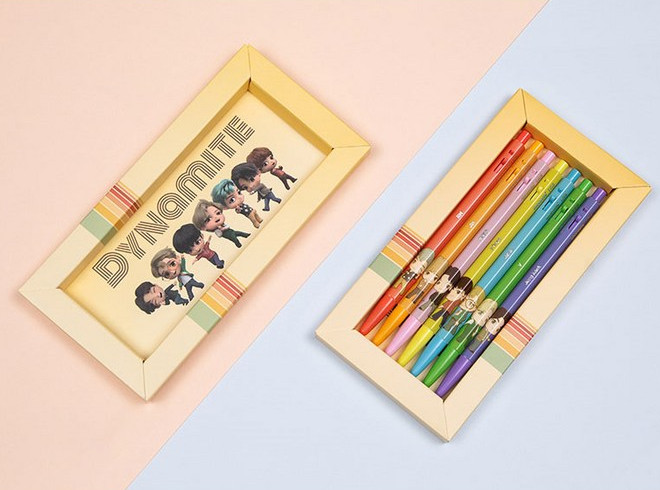 BTS x MONAMI Ballpoint Pen Tiny Tan Dynamite 7pcs Authentic Official Goods