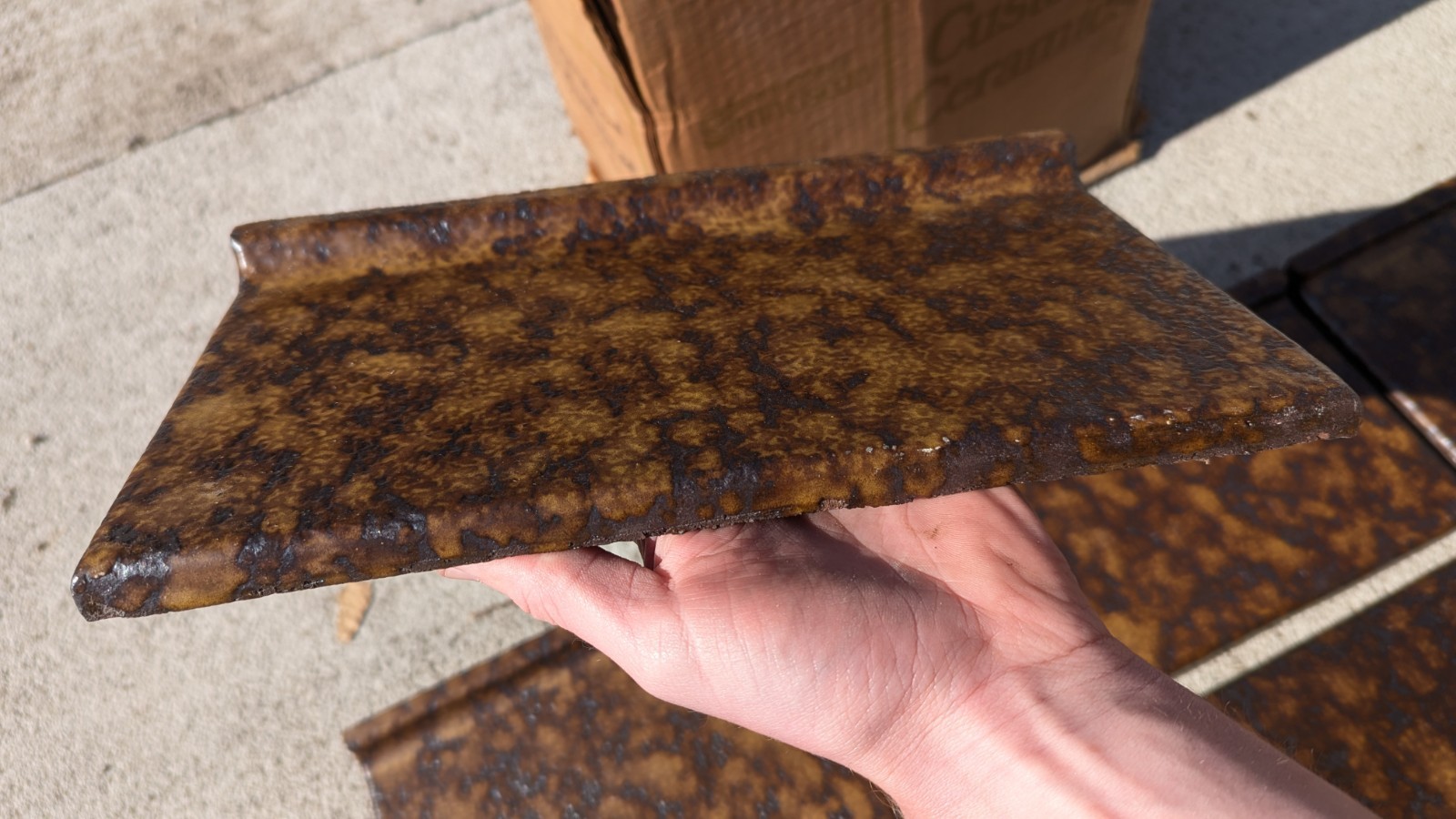 MCM Vtg 70s Franciscan Ceramic Tile Mid-Century Modern Espresso Dark Brown Gloss