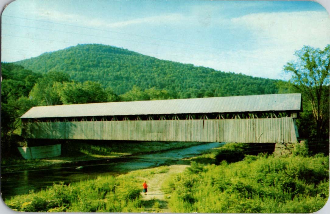 Blenheim NY postcard BLENHEIM BRIDGE HISTORIC COVERED WOOD j/13 BD1979