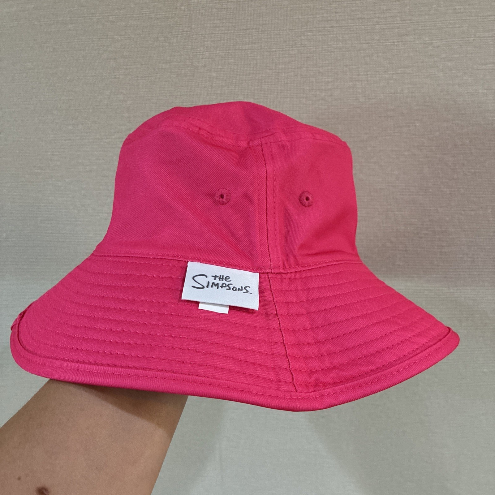 The Simpsons Reversible Pink Donut Graphic Print Bucket Hat Unisex One Size Nwot