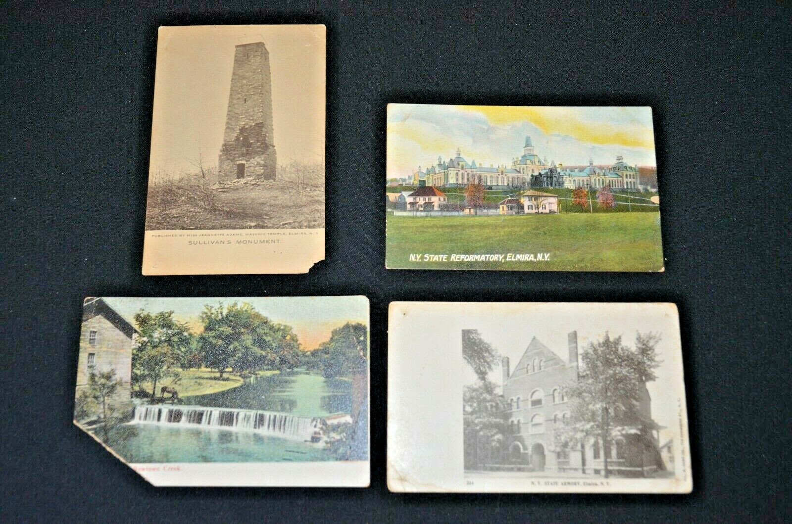 Lot 4 Elmira NY Postcards Early 1900s Reformatory Sullivan Armory Newtown WEAR