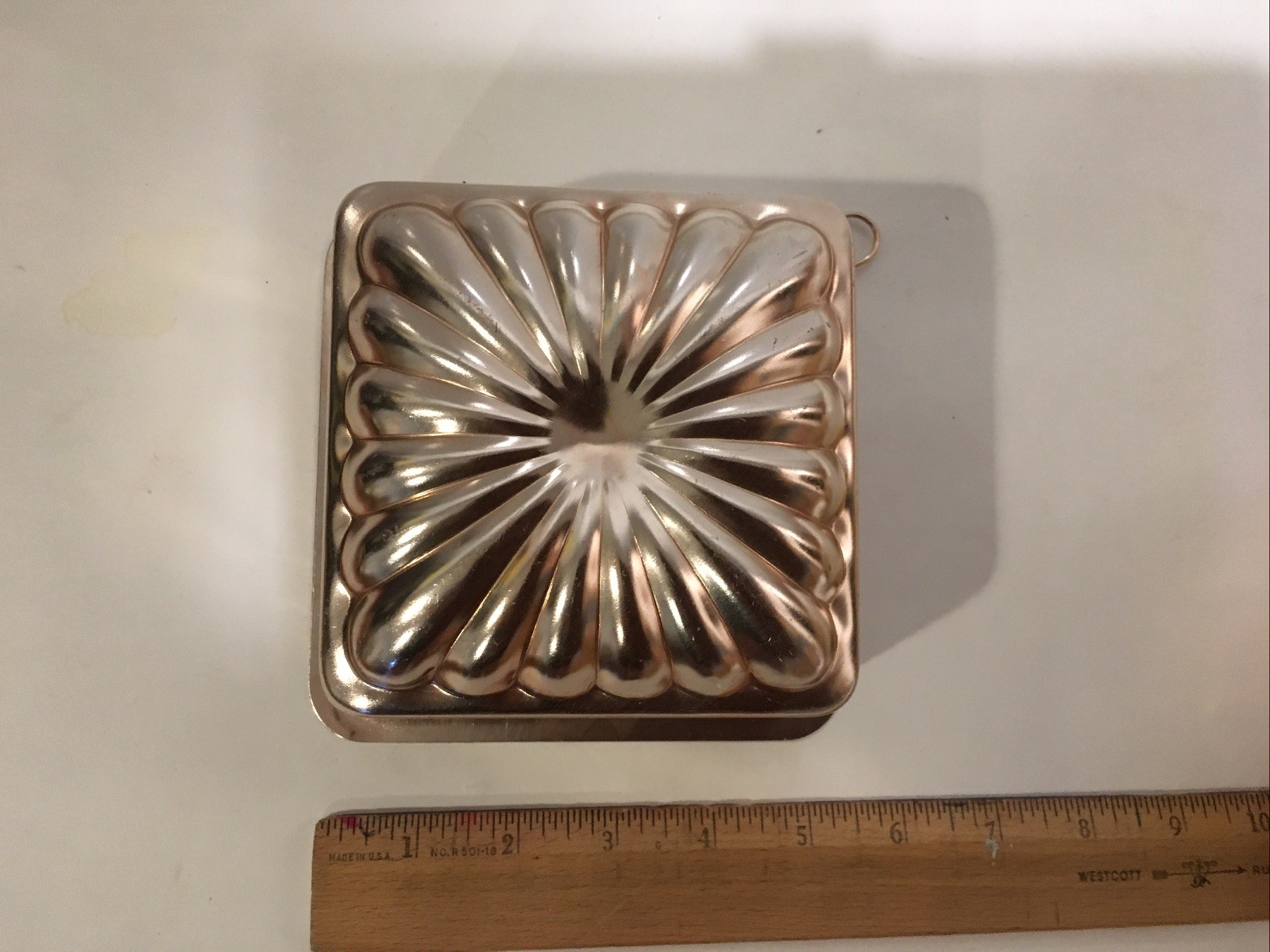 Vintage Aluminum Jello Mold Copper 2 Colored Oval & Squared