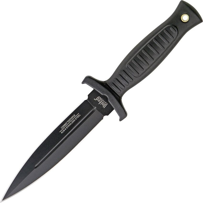 United Cutlery Commander Fixed Knife 5″ AUS-8 Steel Double Edge Blade TPR Handle