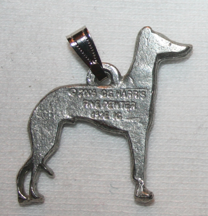 Italian Greyhound Grey Hound Dog Harris Fine Pewter Pendant Jewelry USA Made