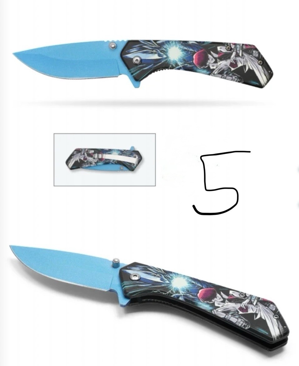 Yugioh Seto Kaiba Spring Assisted Pocket Knife 9” Anime Cartoon Cosplay Pick 1