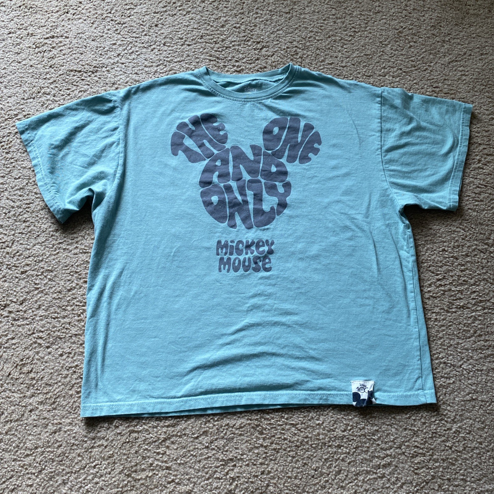 Disney T-Shirt Tee 100 Years of Wonder Anniversary Mickey Mouse M Women Green