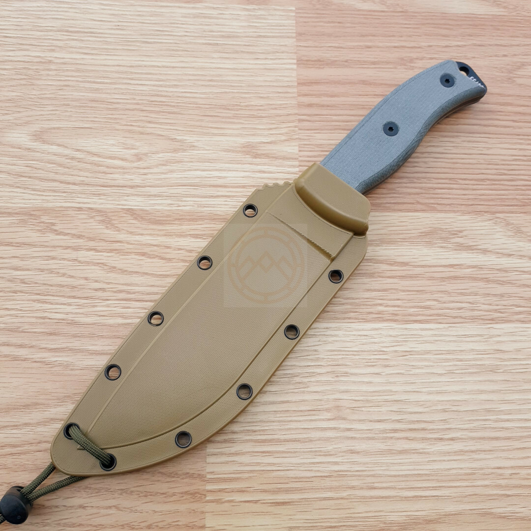 ESEE Model 6 Fixed Knife 5.75″ Carbon Steel Blade Black Linen Micarta Handle
