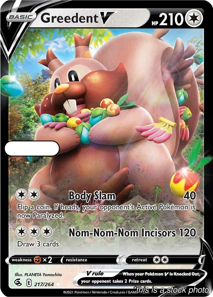 Holofoil – Greedent V – 217/264 – SWSH08: Fusion Strike – NM