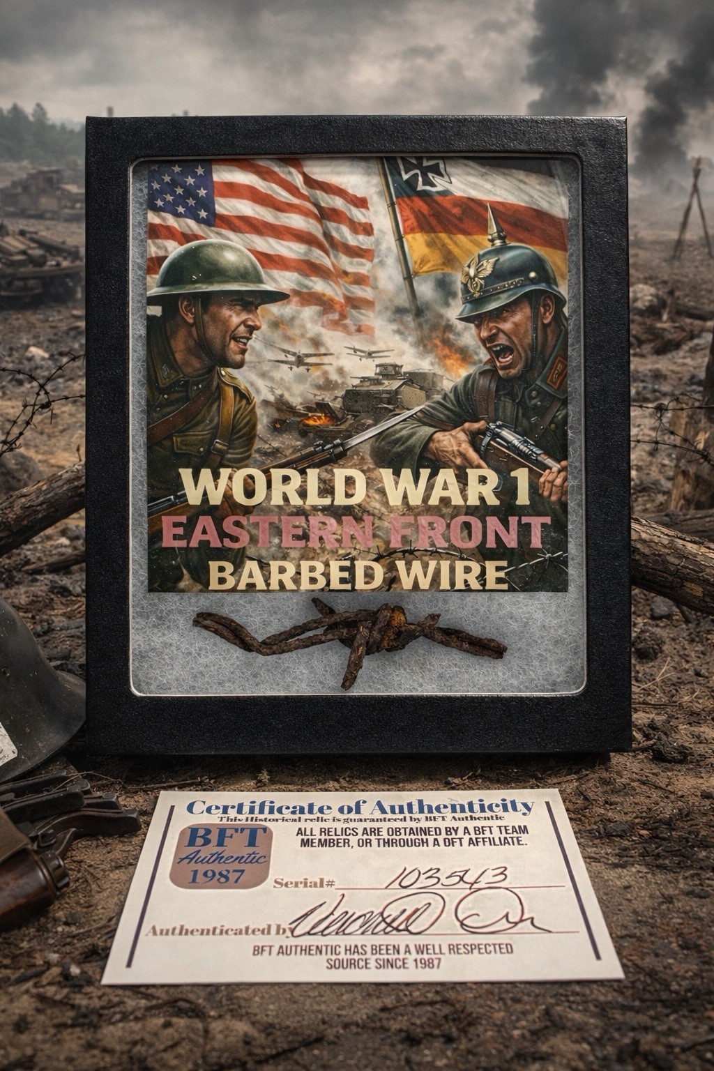 WWI Eastern Front Relic – Barbed Wire Fragment – BFT COA
