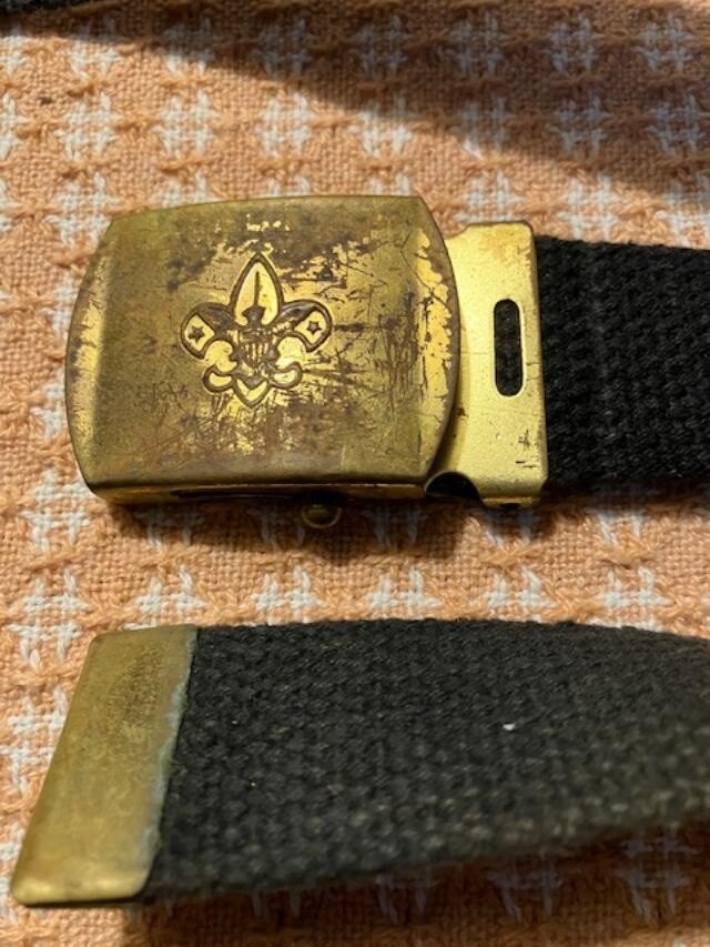 35 inch Vintage Boy Scout Belt Black With Brass Buckle