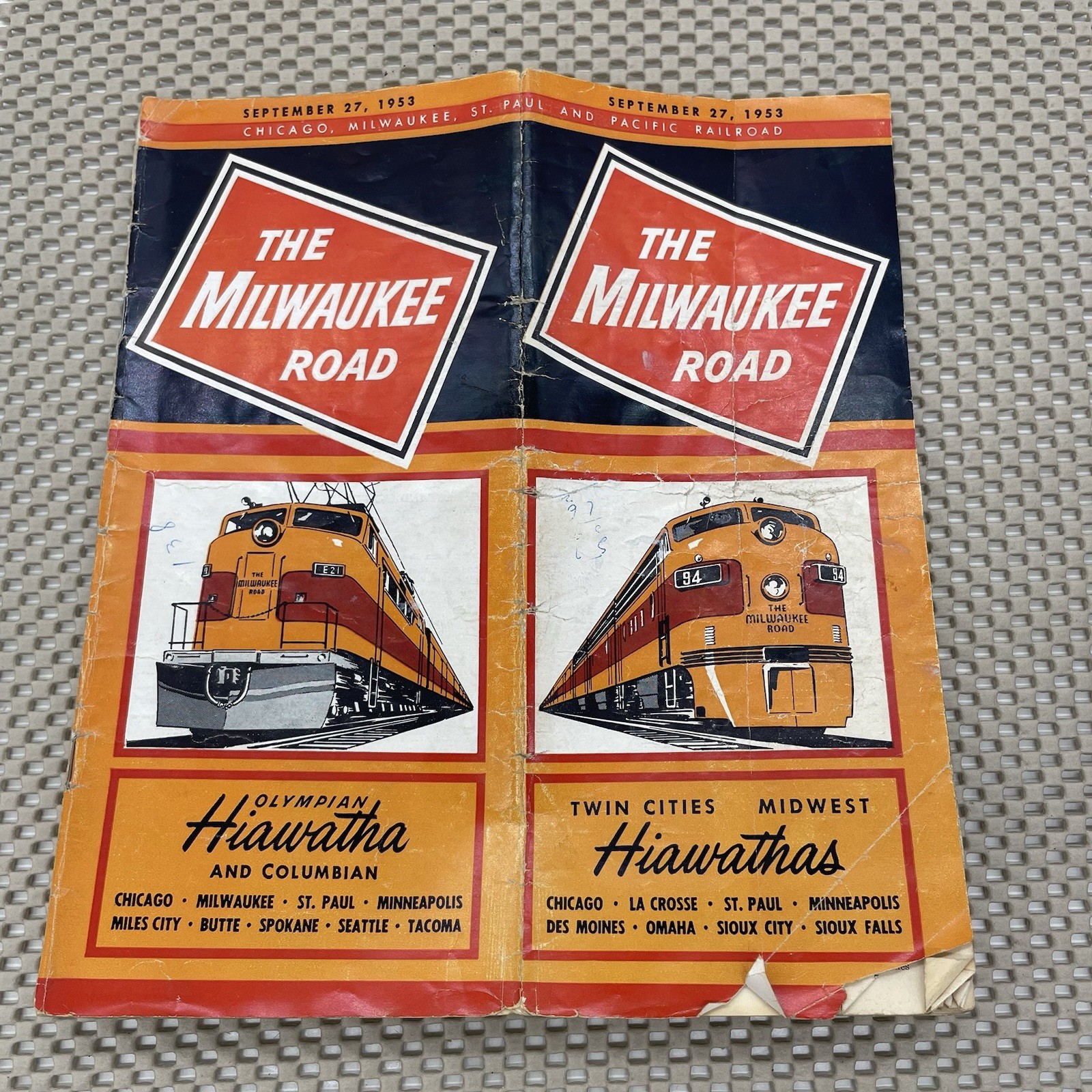 Vintage 1952 The Milwaukee Road Railroad Brochure Olympian Hiawatha Timetable