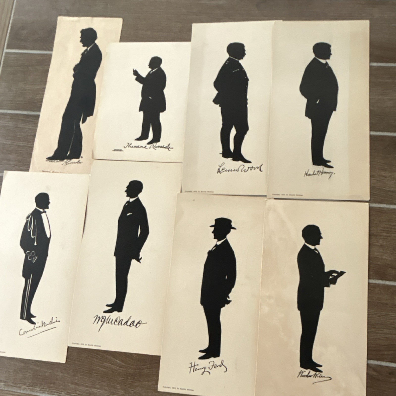 US Presidents Silhouette Prints Lincoln Roosevelt Wilson Hoover