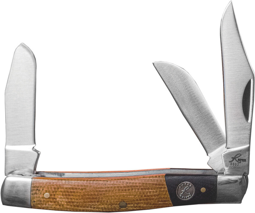 Roper Knives Rattler Stockman Black/Tan Micarta Folding Pocket Knife