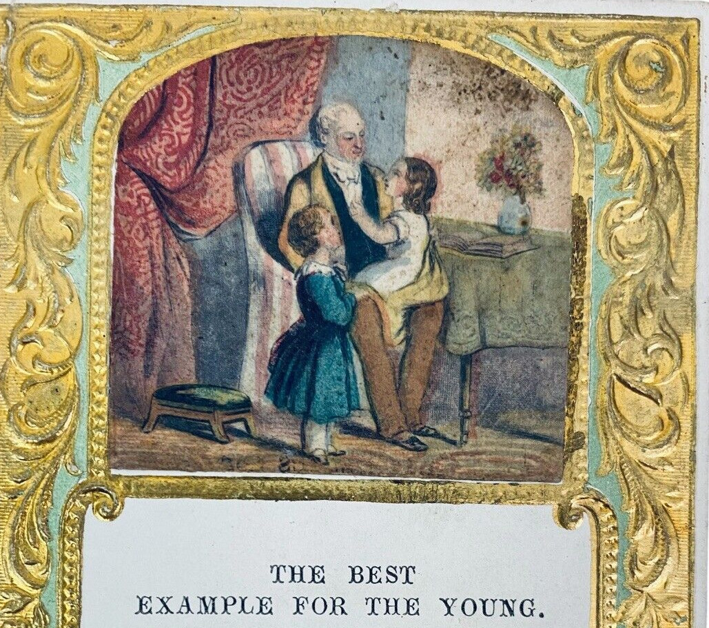 Victorian Bible Verse Card ~ 3″ x 4″ John 1.29 Lord Lamb of God Proverbs 8.32