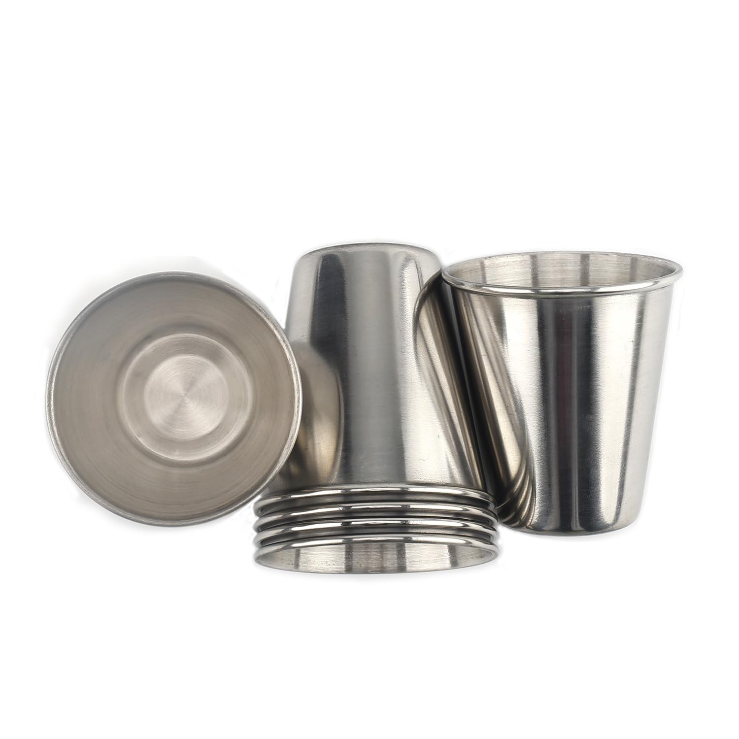 6 Pack 2 Oz Stainless Steel Shot Glasses Cups Mini Metal Espresso Beer for Mu