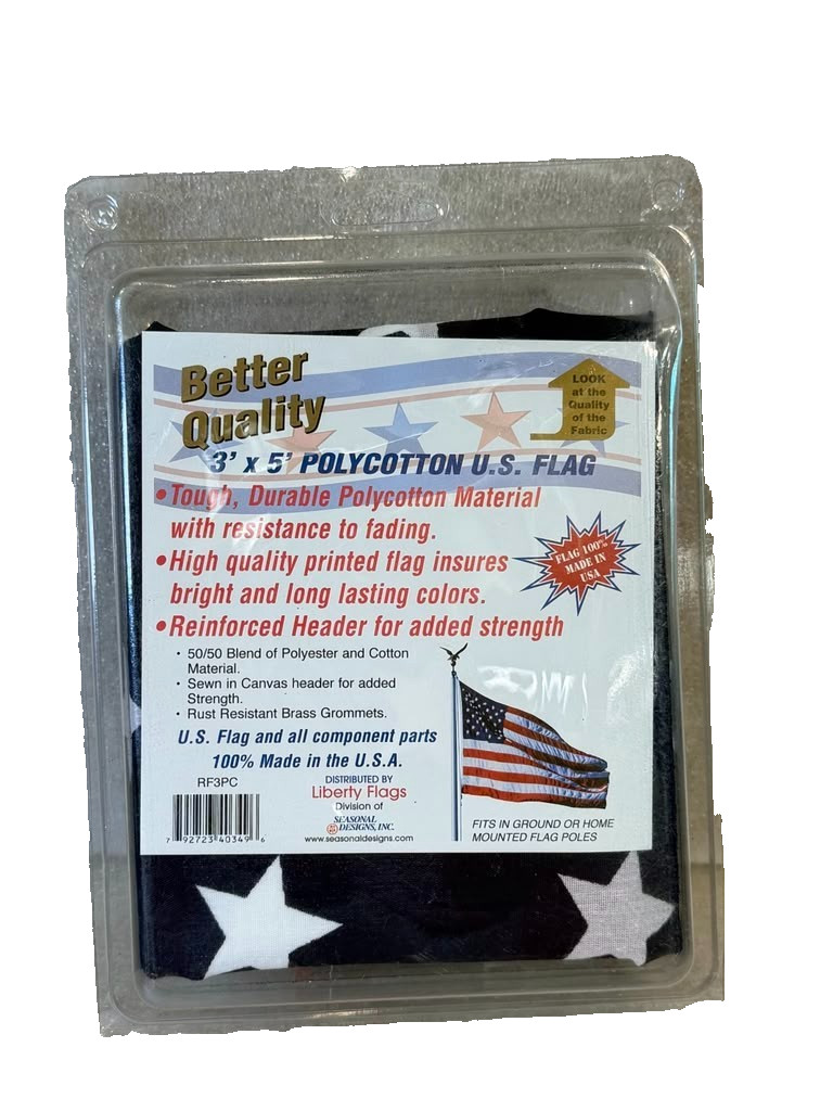 100 % MADE IN THE USA SEASONAL DESIGNS American American Polycotton Fan Flag