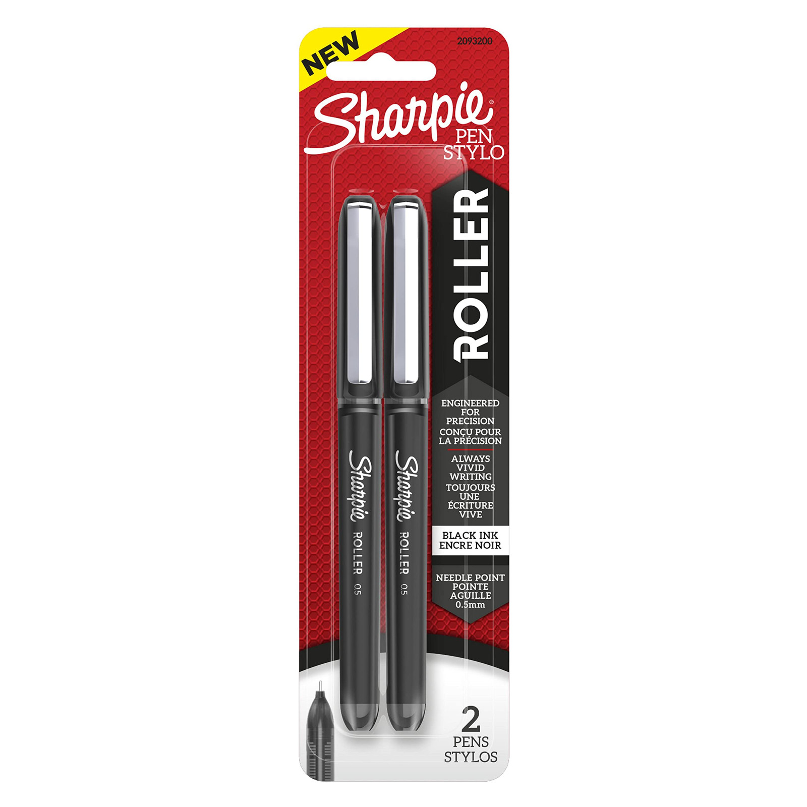 Sharpie Rollerball Pen 2 Count 0.5mm Precision Smooth Writing Translucent Grip