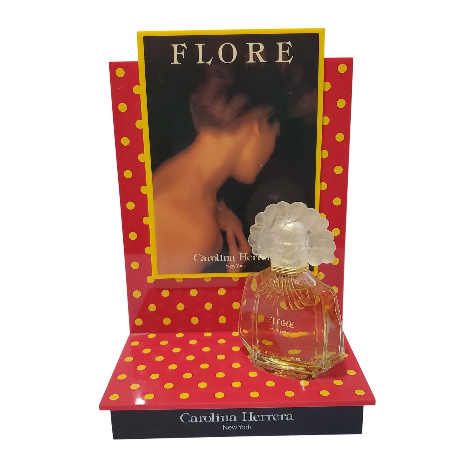Vtg FLORA Carolina Herrera FACTICE Display w FULL Bottle Prop EDP Dummy