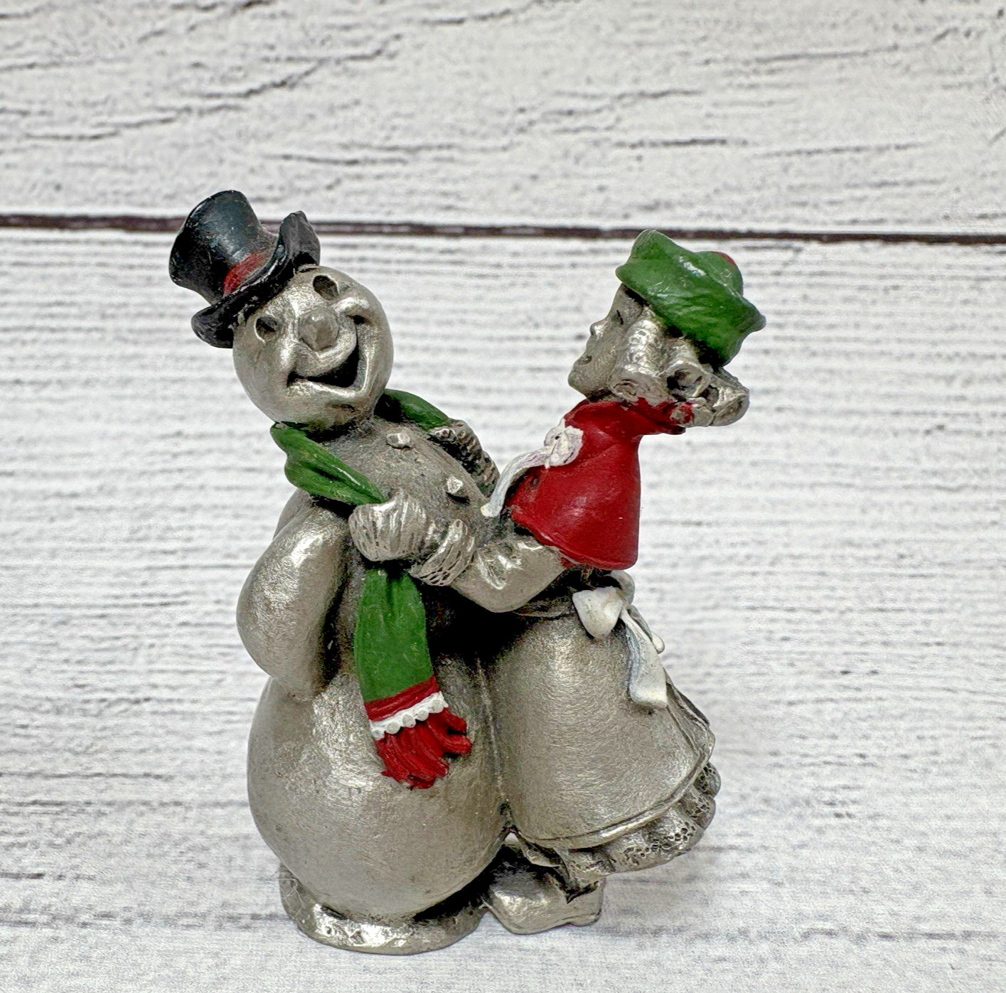 Hudson LaRocca Pewter Villagers Figurine 4296 Catherine And Snowman 1988
