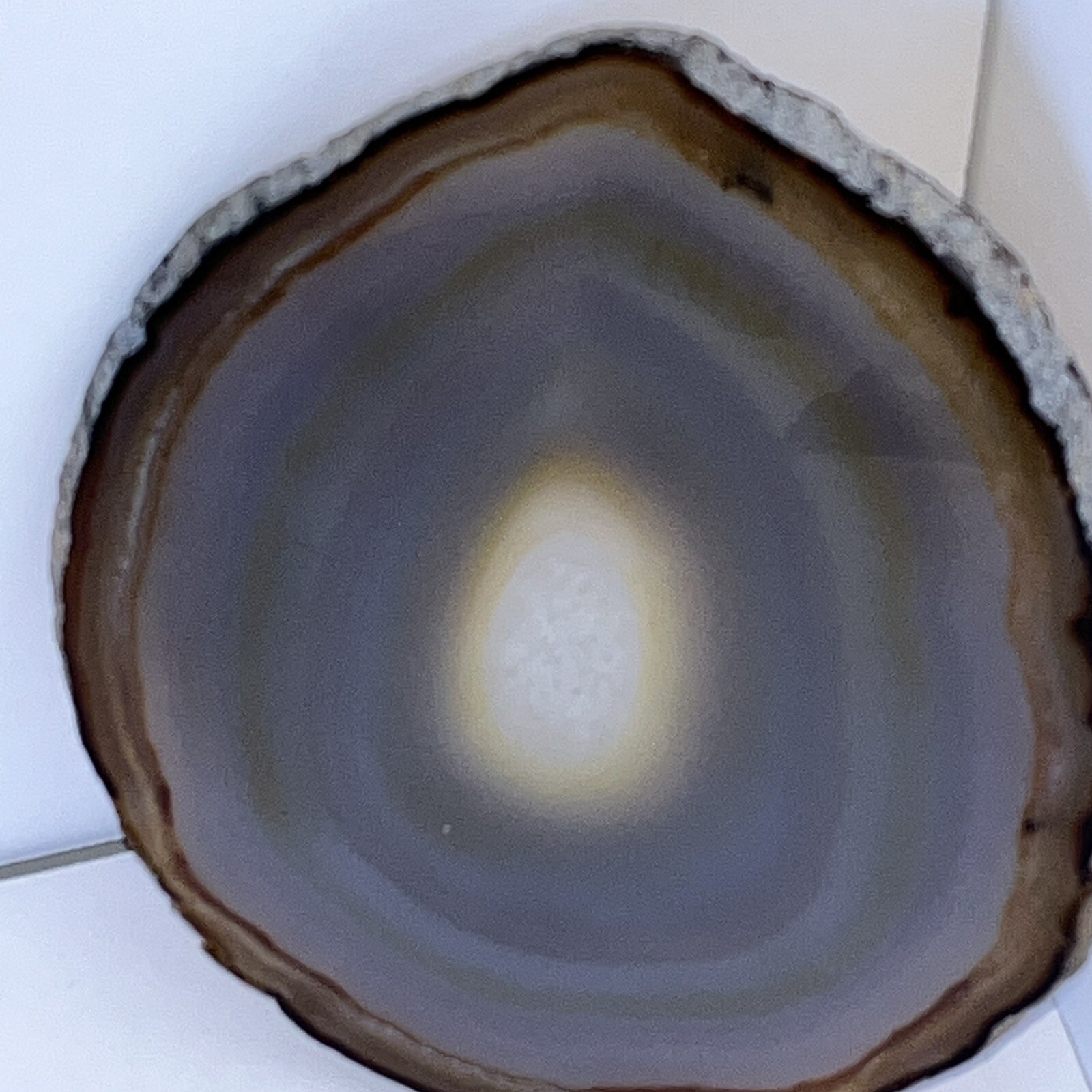 Polished Agate and Quartz Stone Slice Display Art 7.75 Oz 6 1/8”Hx5 3/16”x3/16”