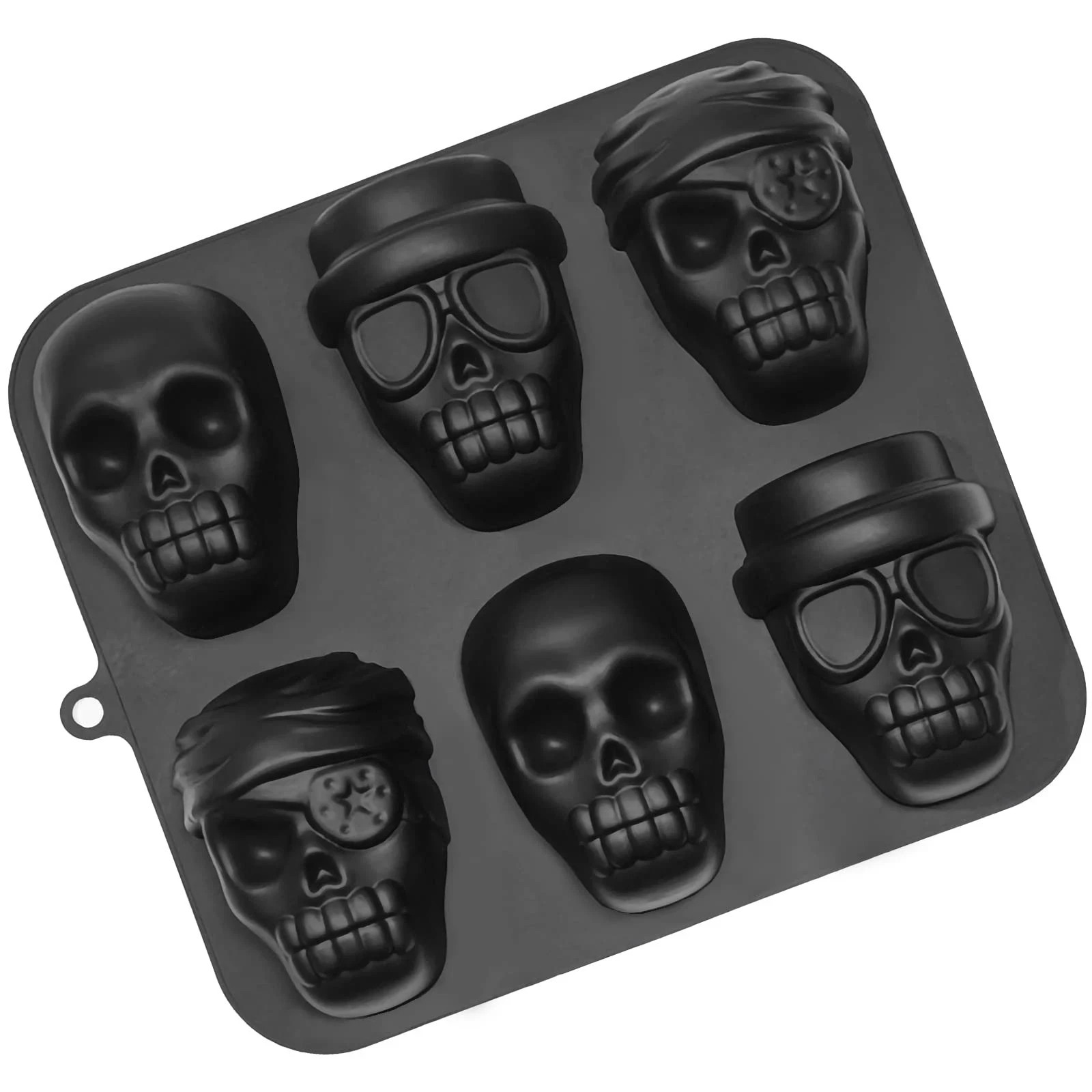 Halloween Skull Cake Pan Mold Silicone Pirate Cakelet 3D Baking Tray