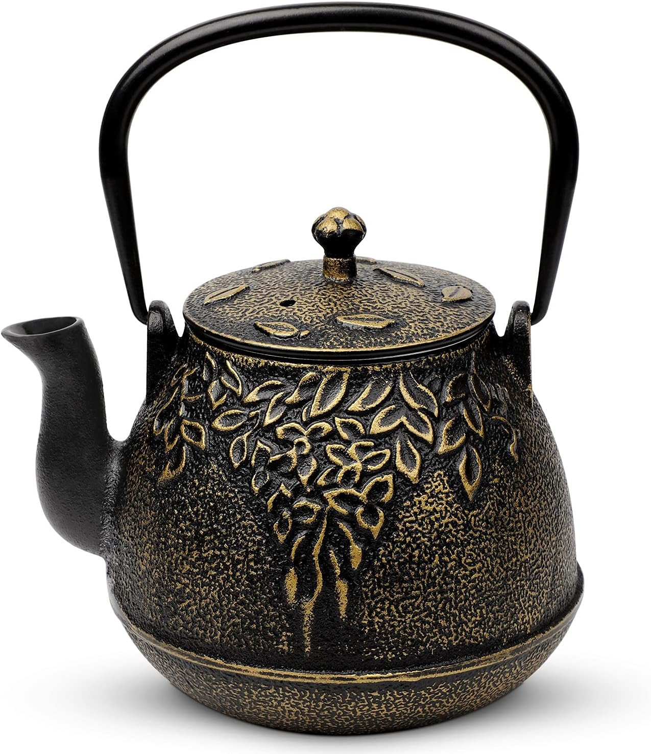 Tea Kettle, TOPTIER Japanese Cast Iron Tea Pot for Stove Top, Cast Iron Teapot H