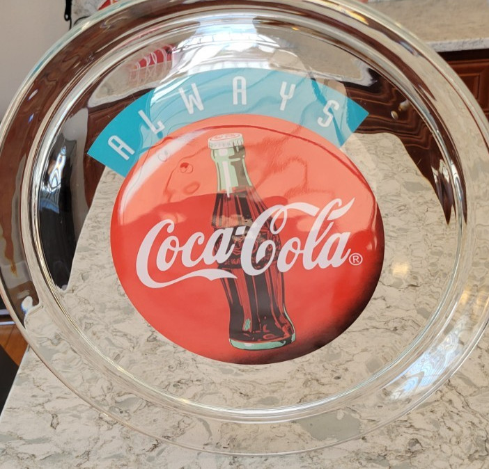 Coke Coca-Cola Always Serving Platter Tray Plate 1995 13″ Indiana Glass USA NEW