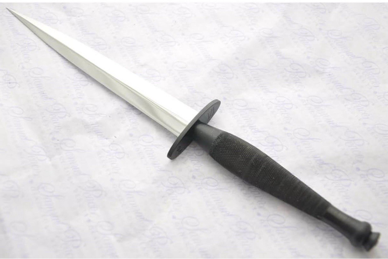 Sykes Fairbairn V-42 British Special Forces WWII Dagger Knife Leather sheath