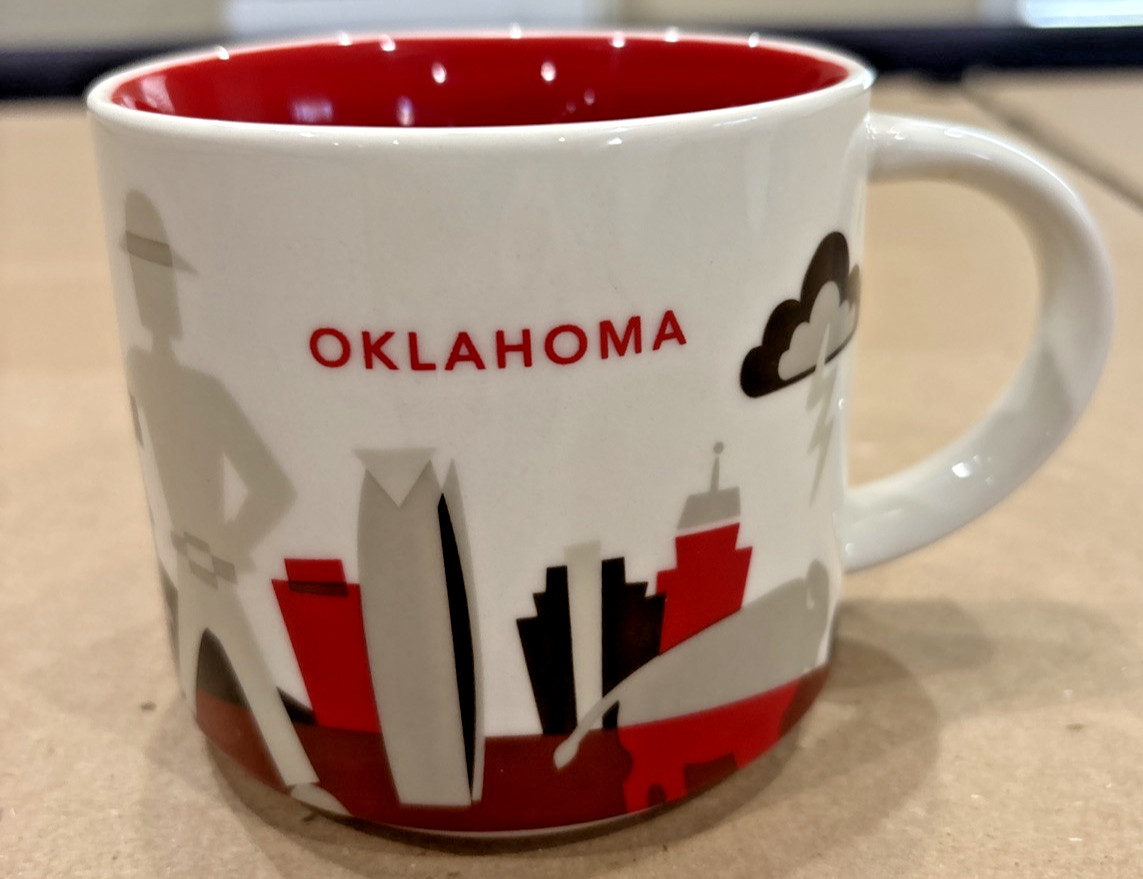 2016 Starbucks Mug Oklahoma You Are Here Series Coffee Mug Red 14 oz 414 ml
