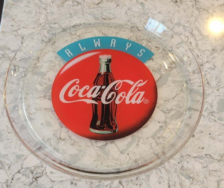 Coke Coca-Cola Always Serving Platter Tray Plate 1995 13″ Indiana Glass USA NEW