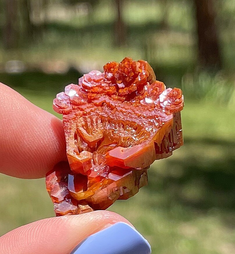 Vanadinite Large Bright Skeletal Red Crystal From Morocco 3.1 Cms :}