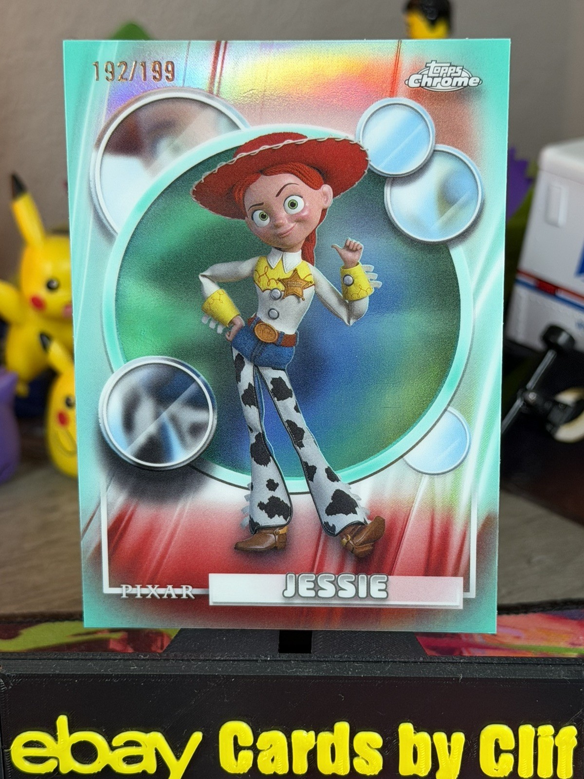 2026 Topps Chrome Disney – Jessie #195 – Aqua Refractor /199 Toy Story Pixar SP