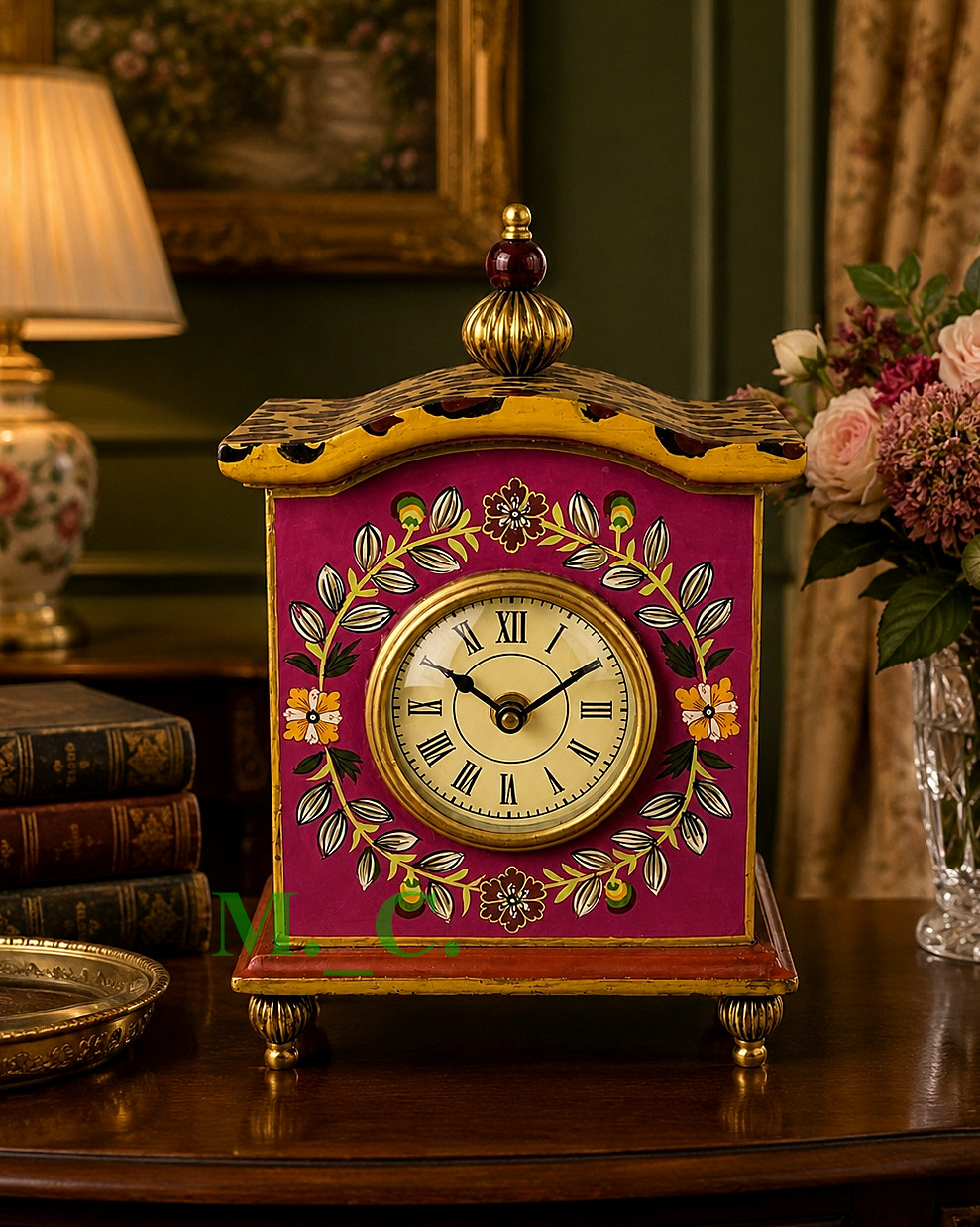 MacKenzie Childs Paradise Clock Desk, Mantel Shelf Brand New No Box