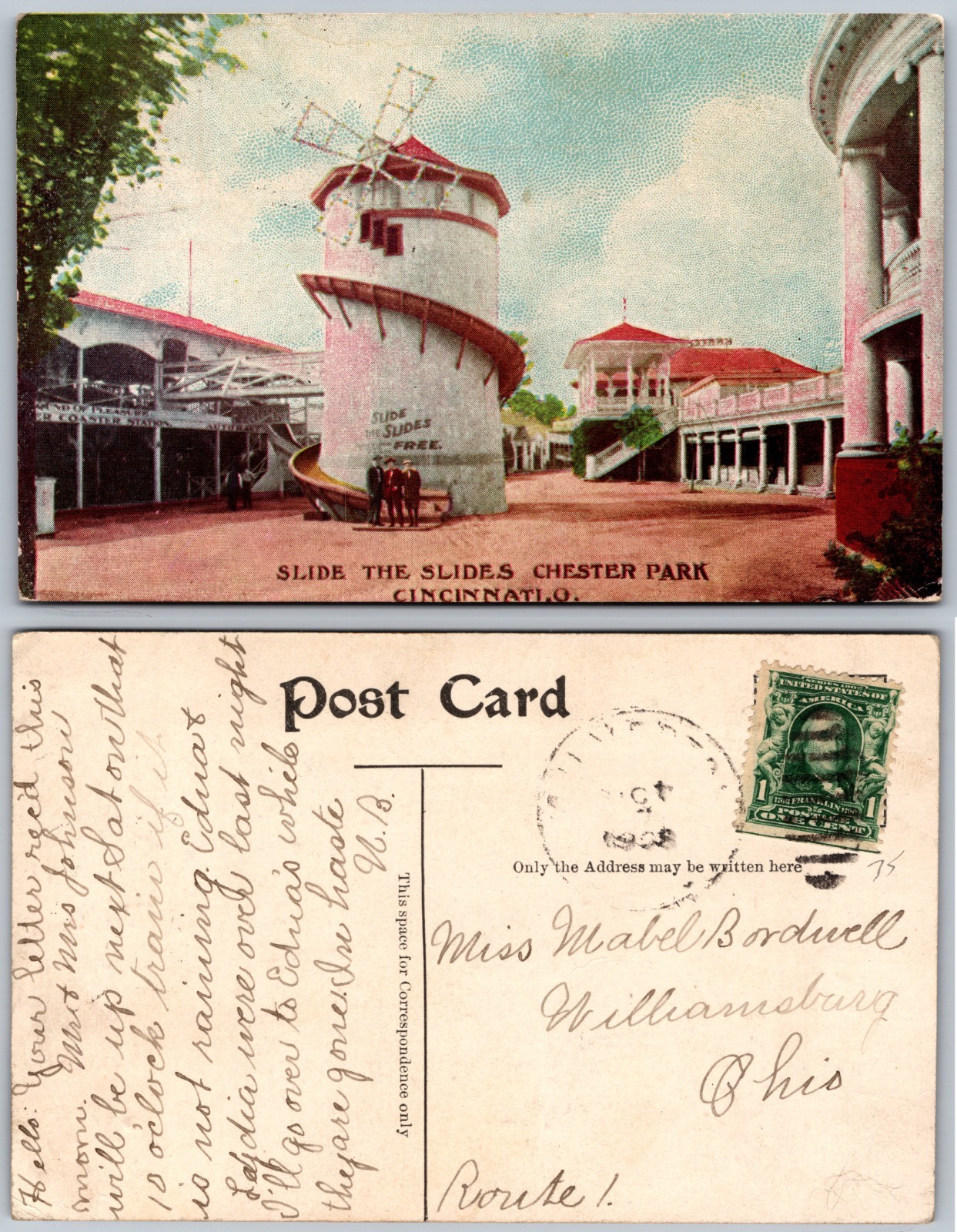 SLIDE THE SLIDES CHESTER PARKCINCINNATI OH Postcard
