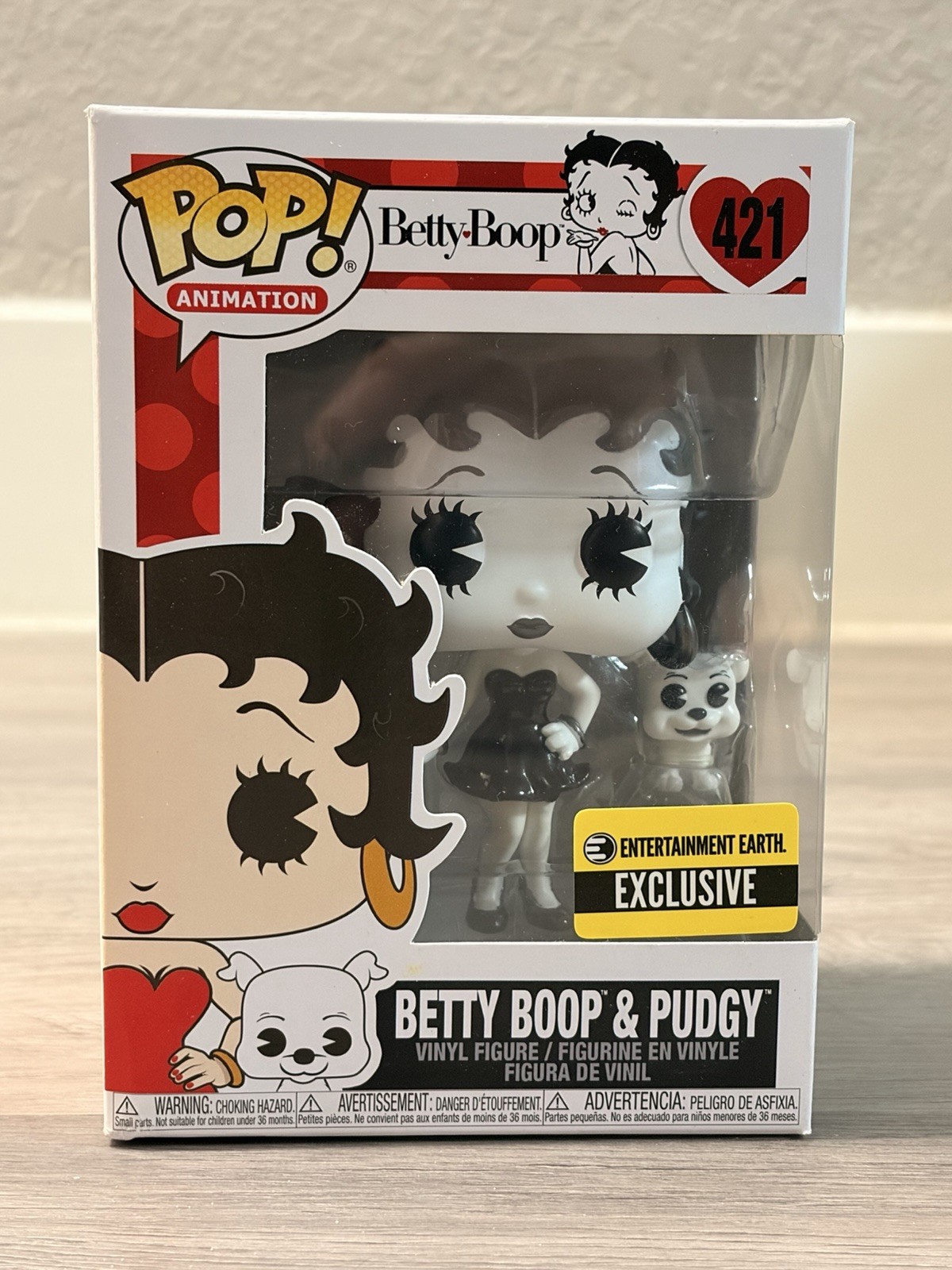 Funko Pop! Betty Boop & Pudgy 421 Entertainment Earth Exclusive NIB HTF