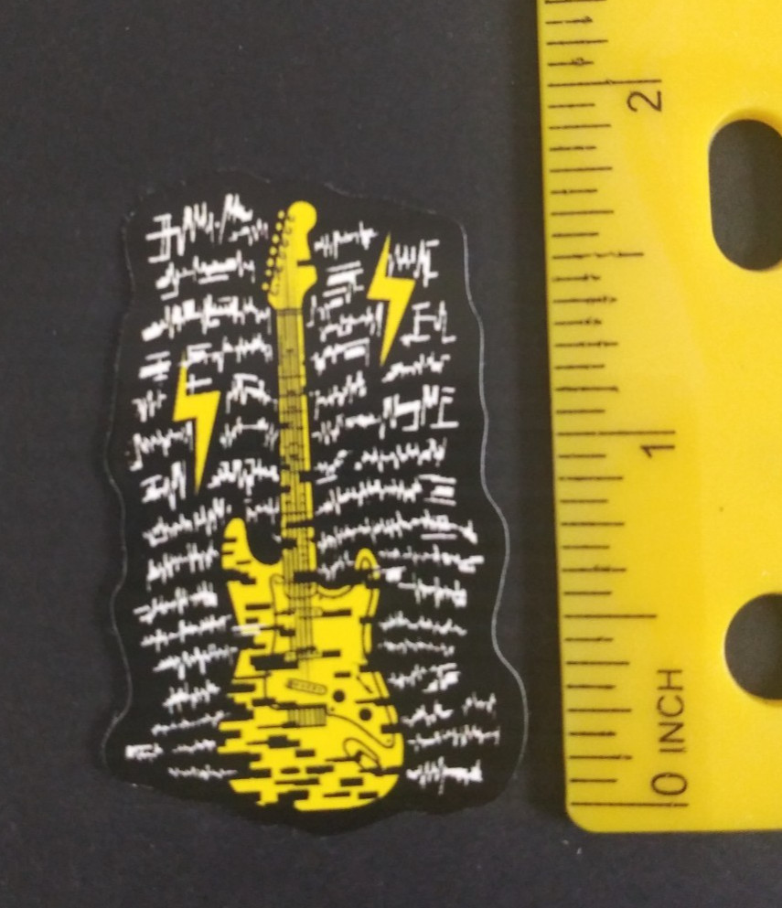 Electric Guitar Bright Yellow & Black Sticker (C)